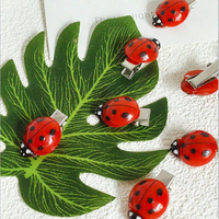 10Pcs Creative Simulated Ladybug Hair Clips Personality Cute Animal Insect Hair Clips Accessories Headwear Decoration