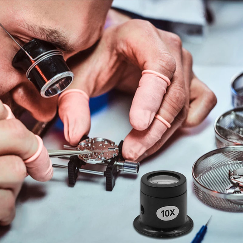5/10/15/20X Magnifier Tool for Watch Jewelry Examination, Professional Watchmaker Service Repair Tools