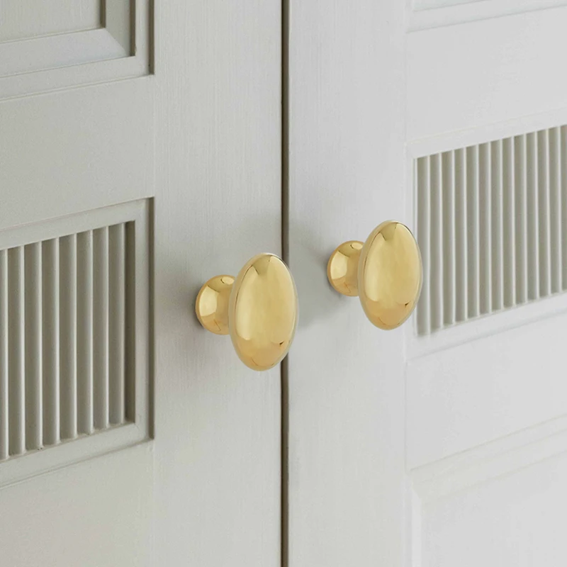 10PCS Solid Brass Pigeon Eggs Furniture Pulls Knobs Drawer Knobs Cupboard Wardrobe Closet Dresser TV Wine Cabinet Pulls Knobs