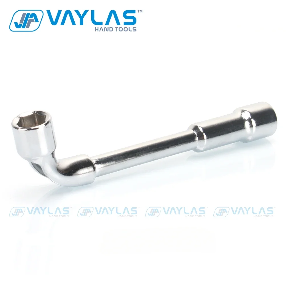 13mm L type angled socket wrench spanner with thru hole, Chome vanadium