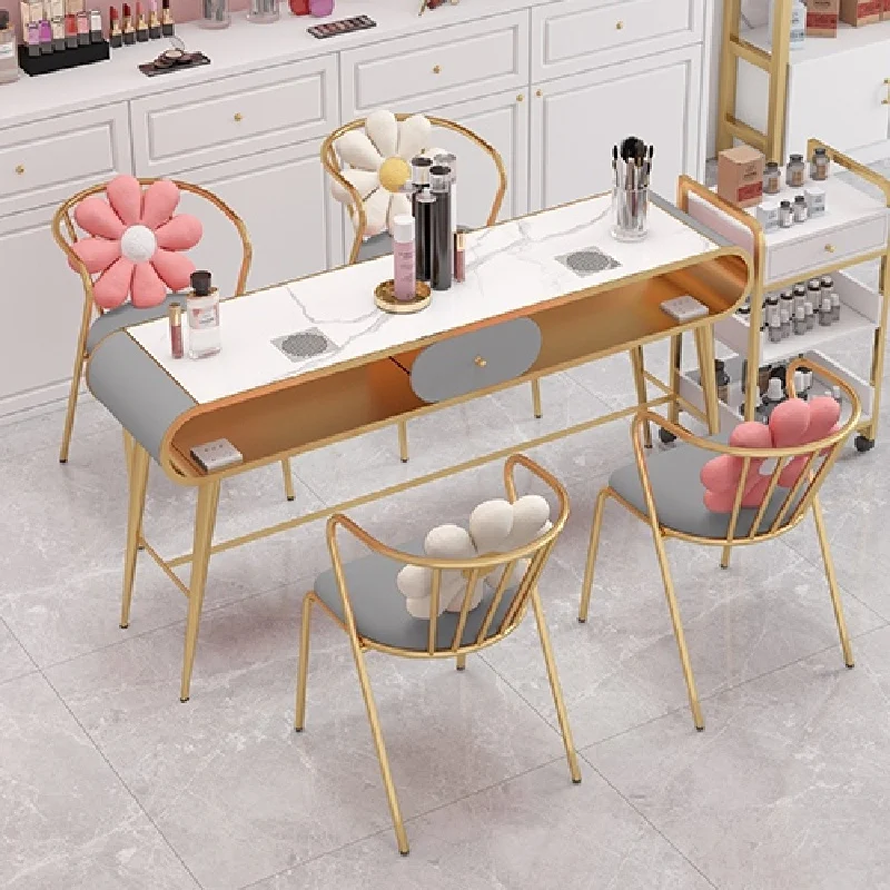 

Nordic Simple Nail Tables Modern Cream Style Multifunction Vacuum Cleaner Nail Table Manicure Dressing Salon Furniture Mesa