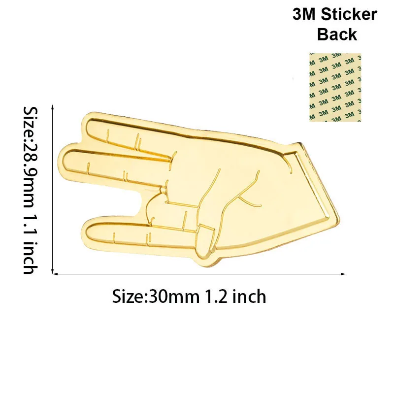 Finger Mobile Phone 3M Sticker Badge Metal Pin Broooches Pins