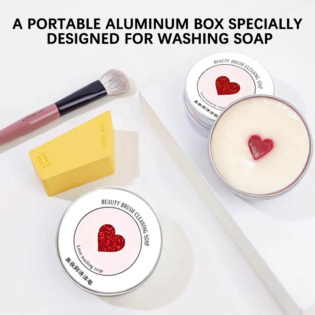 50/100g Solid-Brush Soaps,Professional Brush Puff Cleaning Soaps,Portable Makeup Brush Cleaner Soap,Gentle Makeup Tool Cleanser