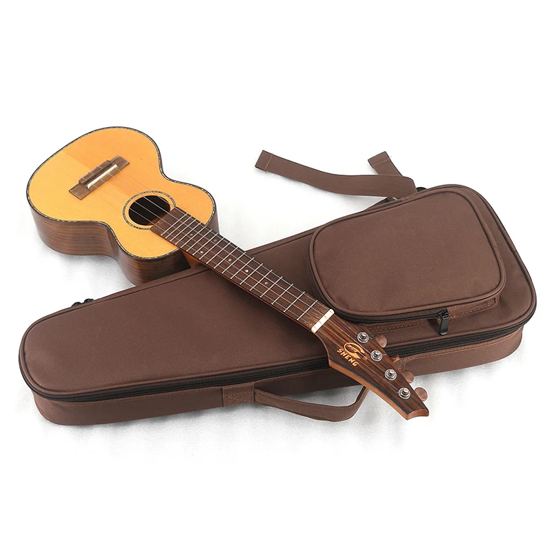 Ukulele Bag Case Shoulder Padded Gig Backpack For 21 23 26 Inch Brown Portable Soft Case Concert Musical Instruments XM112