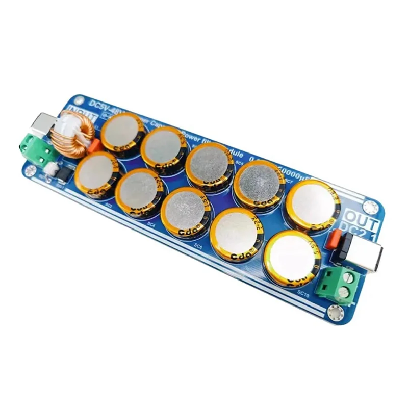 FEDI-2X 5V-48V 10A суперконденсаторная плата фильтра, линейный импульсный источник питания для усилителя наушников Raspberry Pi