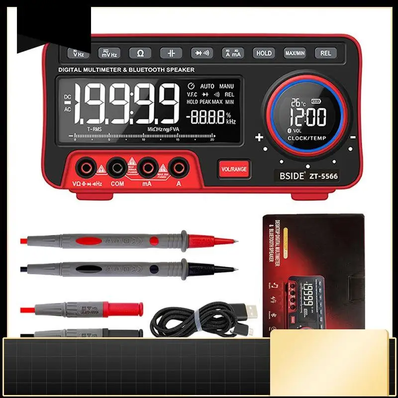 

BSIDE 1 компл. ZT-5566 цифровой мультиметр с автоматическим диапазоном переменного/постоянного тока, тест непрерывности напряжения, тока, черный и красный, с ЖК-дисплеем 19999 отсчетов-N