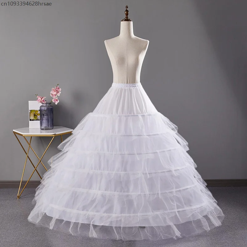 

Women's Puffy 6 Petticoat Fish Bone Bustle For Wedding Ball Gown Lolita A-Line Dresses Crinoline Slip Bridal Underskirt