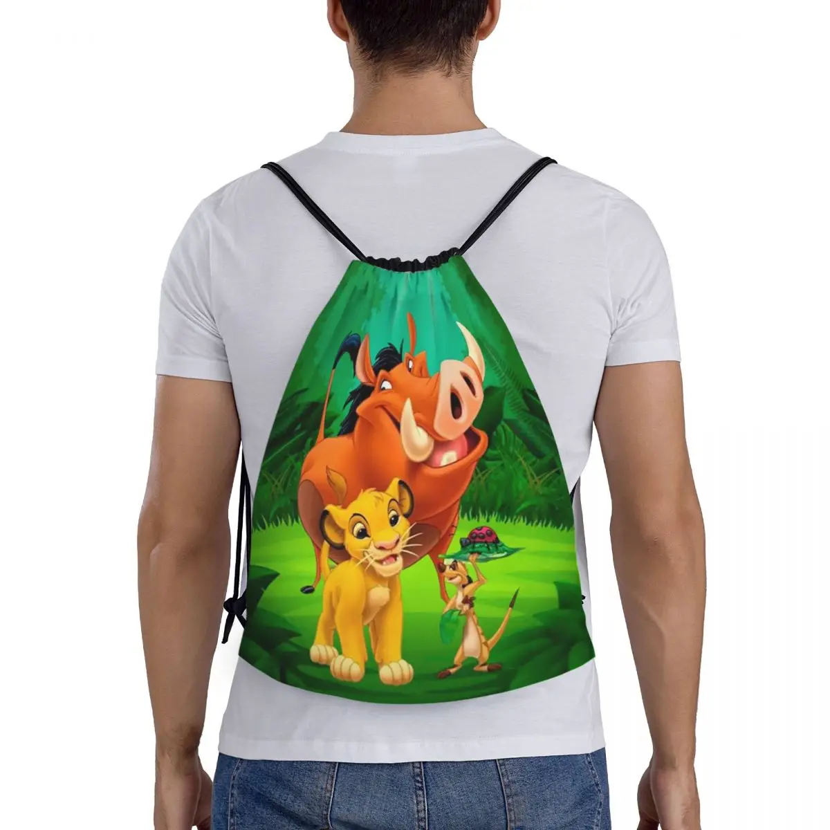 Custom The Lion King borsa con coulisse donna uomo pieghevole sport Gym Sackpack Training Storage zaini