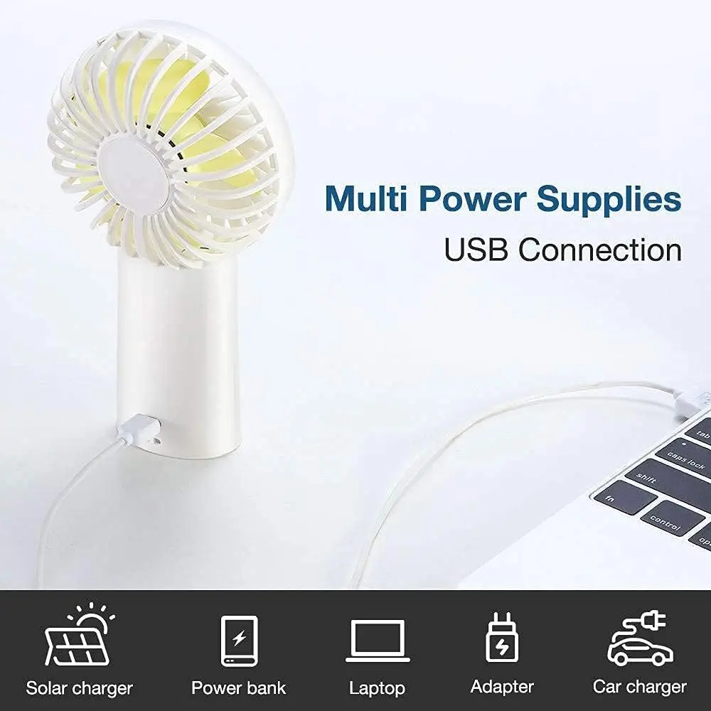 JISULIFE Mini Portable USB Fan Strong Wind And Silent 4000mAh Rechargeable Battery Handheld Fan Cooling Fan Air Conditioning