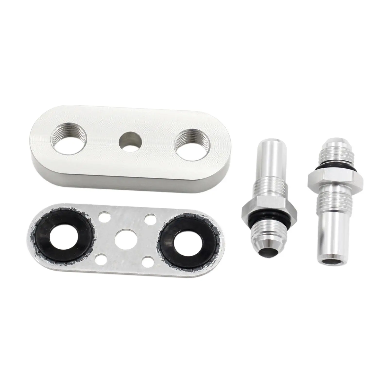 

Upgraded Transmission Cooler Line Adapter Plate with 6AN Fittings and Gasket Aluminum Alloy for 6L90E Hose Connection