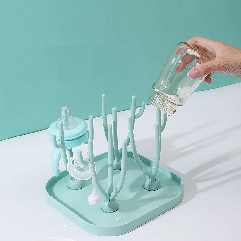 아기 젖병 건조 건조 랙, 블루 핑크, 아기 젖병 청소 건조기, 배수구 보관 건조 랙, 2024 신제품
