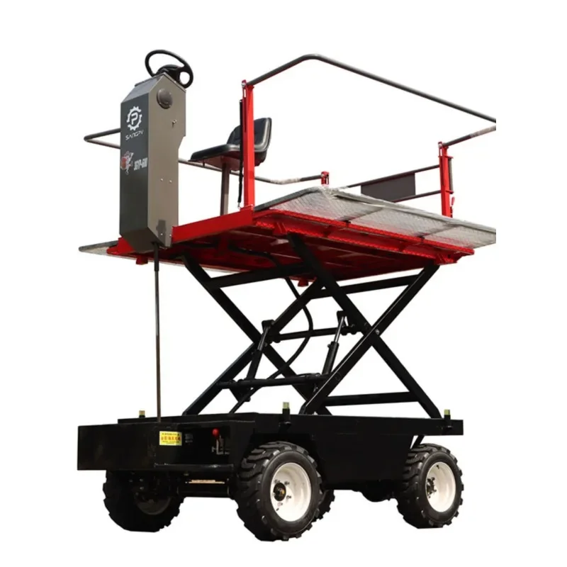 Small electric hydraulic lifting platform orchard transporter greenhouse vegetables and fruits