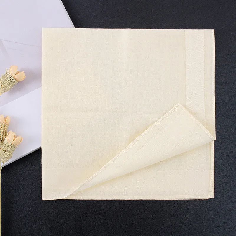 3Pcs 40x40cm Square Solid Color Handkerchiefs Classic Vintage Cotton Towel Wedding Xmas Party Gift