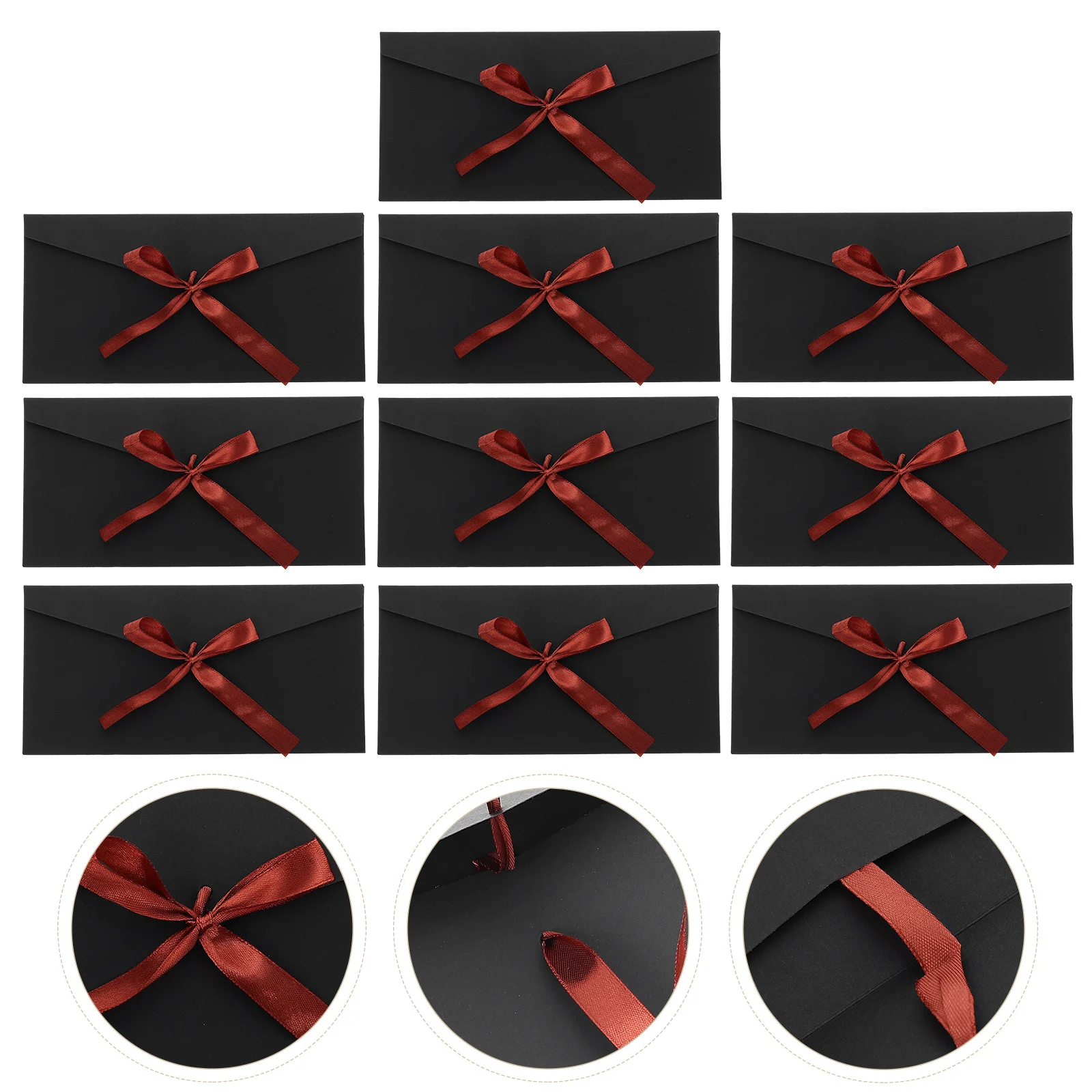 10Pcs Retro Kraft Envelopes Bowknot Design Invitation Cards Decor Highgrade Sincere Gift Envelopes Letter Cover