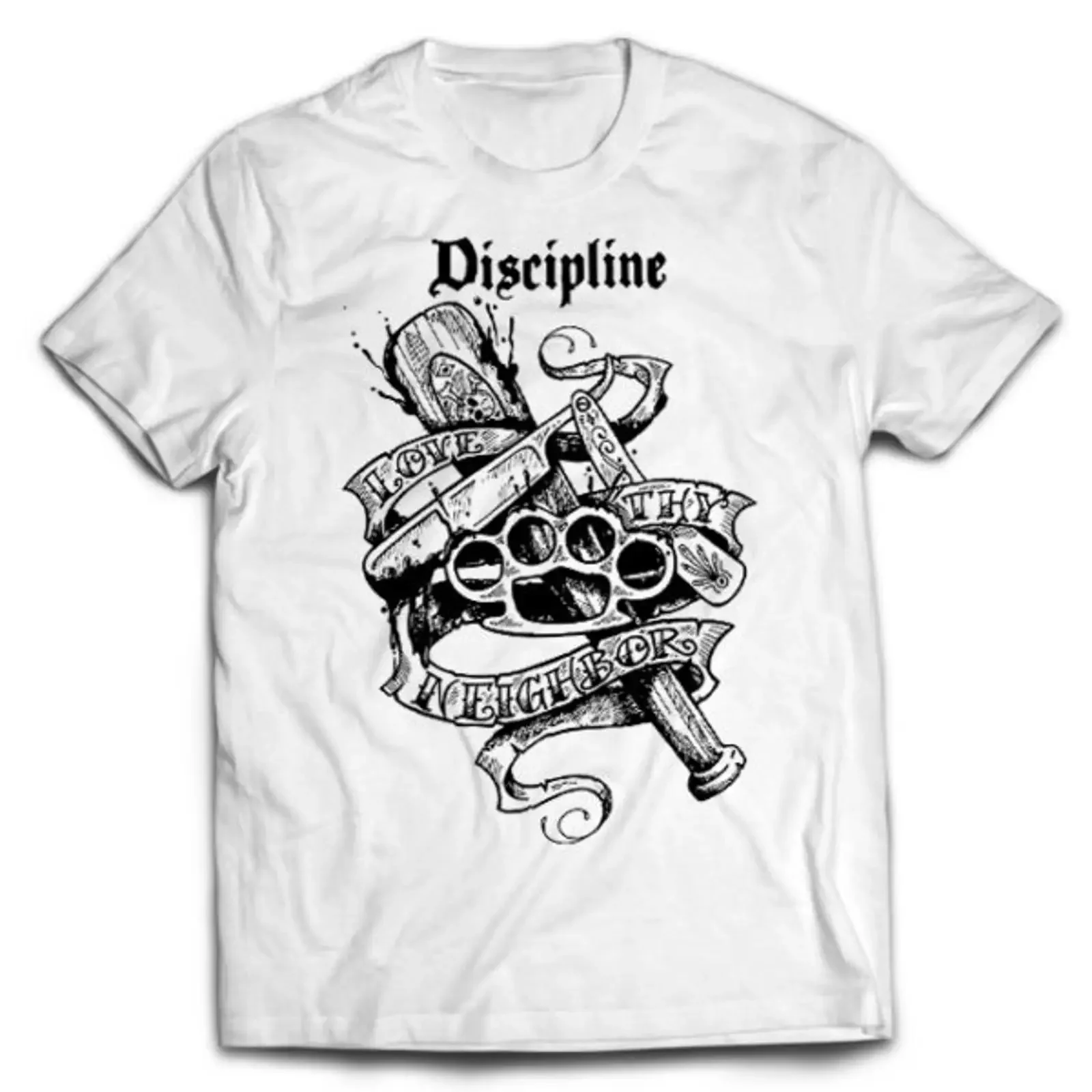 футболка белая Discipline vintage Washed Top For Everyday Wear Soft Breathable Stretched Casual Versatile streetwear Slightly