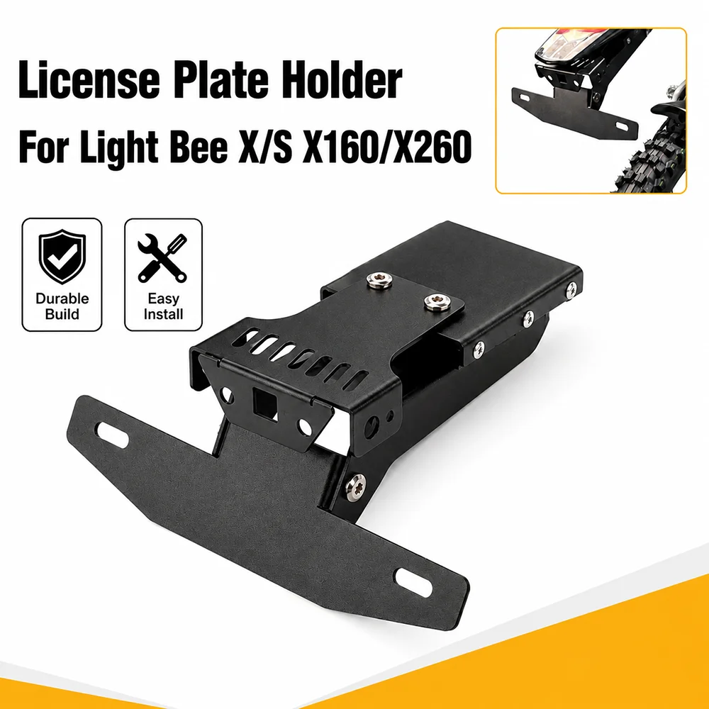 For Surron Light Bee X S X160 X260 Motorcycle License Plate Holder Electric Pit Dirt Bikes Accessories E-Bikes Off‑Road Iron