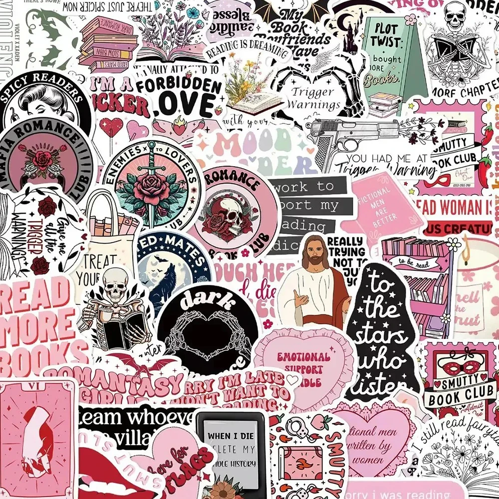 

10/30/50/100/150pcs Cute Bookish Reading Aesthetic Stickers Cartoon Books Decals for Phone Luggage Notebook Graffiti Sticker Toy