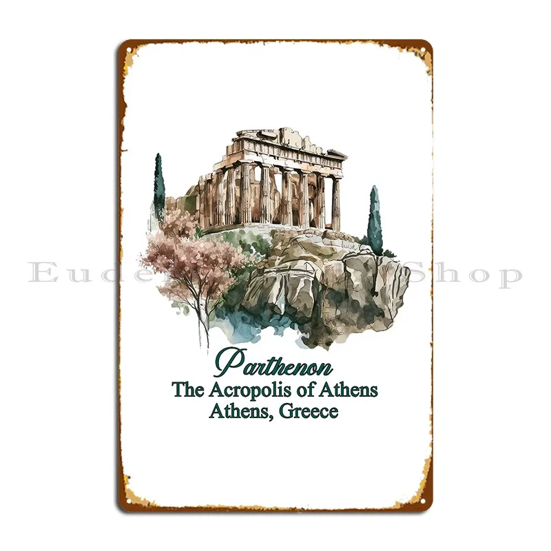 The Parthenon Travel Destination Metal Sign Retro Club Cinema Print Create Tin Sign Poster