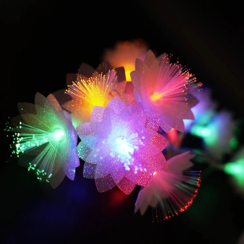 

Fiber Optic Flower Fairy String Lights, Battery Powered Indoor Outdoor Lights for Wedding Christmas Bedroom Festive Decor