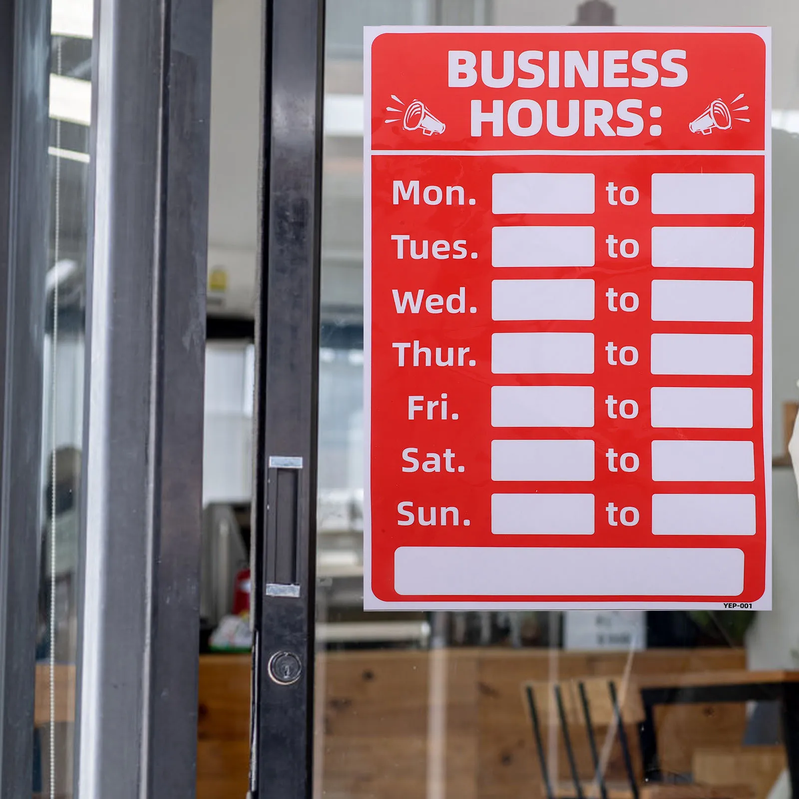 

FOYTOKI Fading Business Hours Sign Store Opening Sticker for Shop Bank Adhesive Open Closed Board Door Display Random