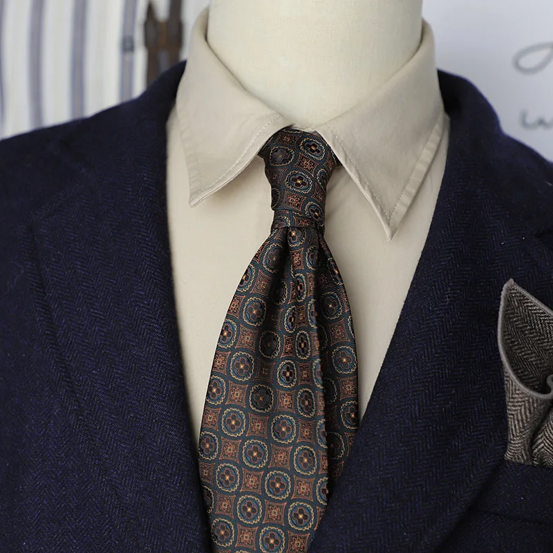 8cm Luxury Silk Neckties Men's Formal Business Ties Paisley Striped Red Navy Neck Tie Handmade Casual Neckwear Skinny Tie Cravat