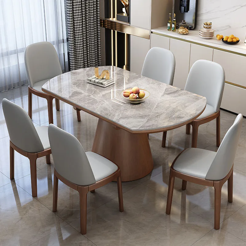 Italian Foldable Dining Table European Luxury White Modern Dining Table Kitchen Extendable Sillas Para Comedor Home Furniture