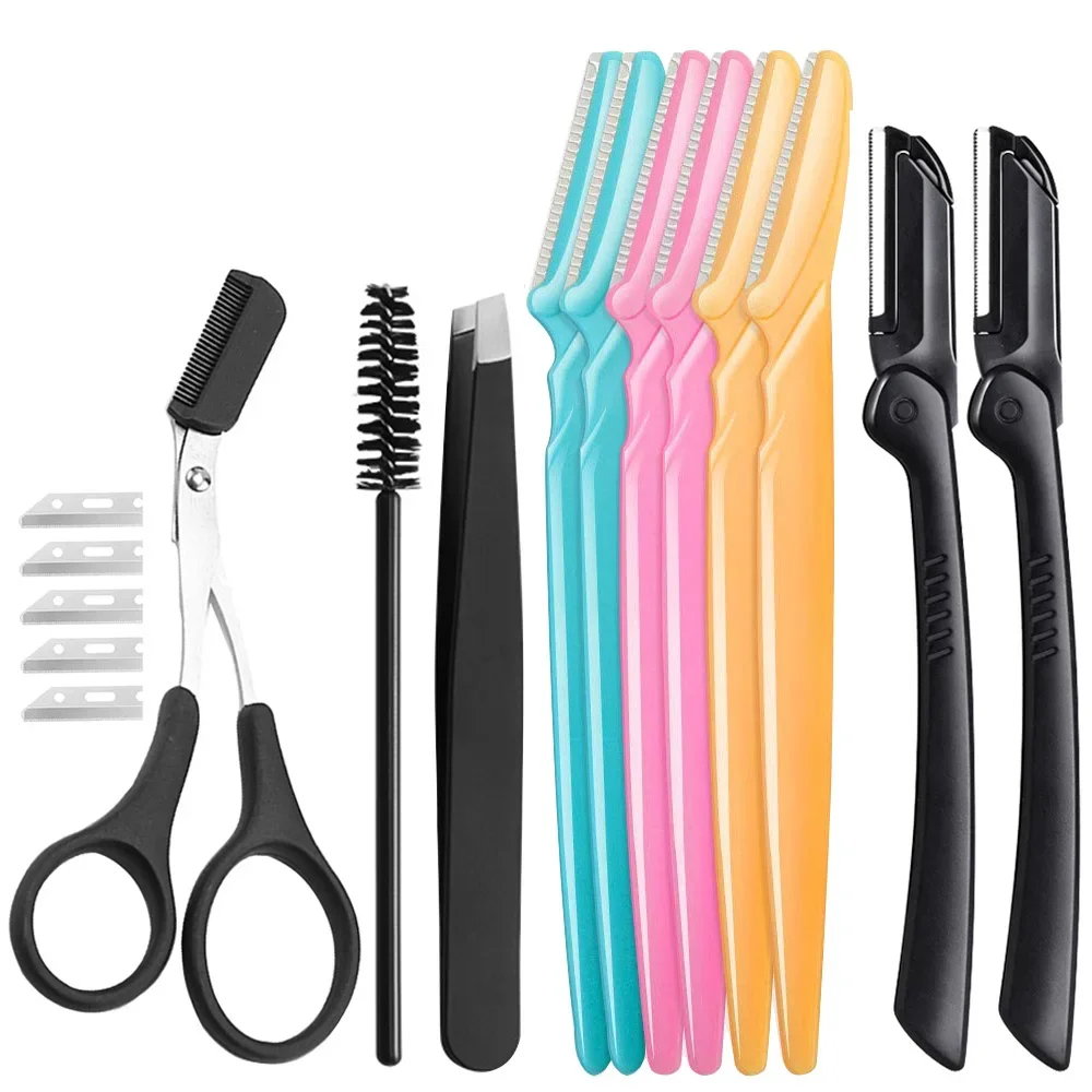 vvocci Multipurpose Trimmer Face Eyebrow Razors For Women And Men 16PCS Eyebrow Razor Facial Hair Removal ToolDermaplaning Tools