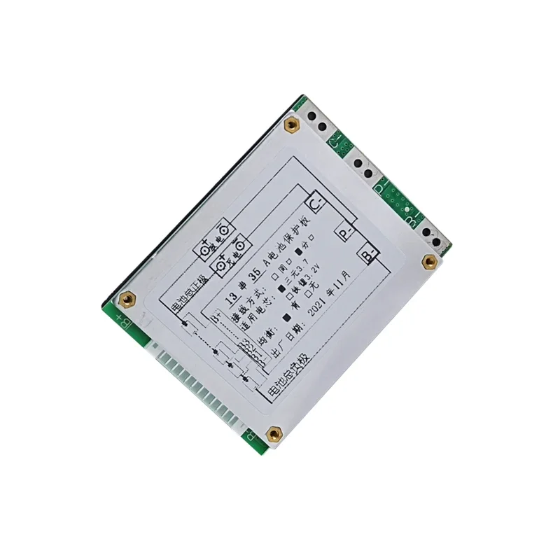 13S 48V 35A Разделенный порт баланса BMS для литий-ионной батареи 10S 36V 20A Круглая система управления батареей с датчиком температуры Плата BMS