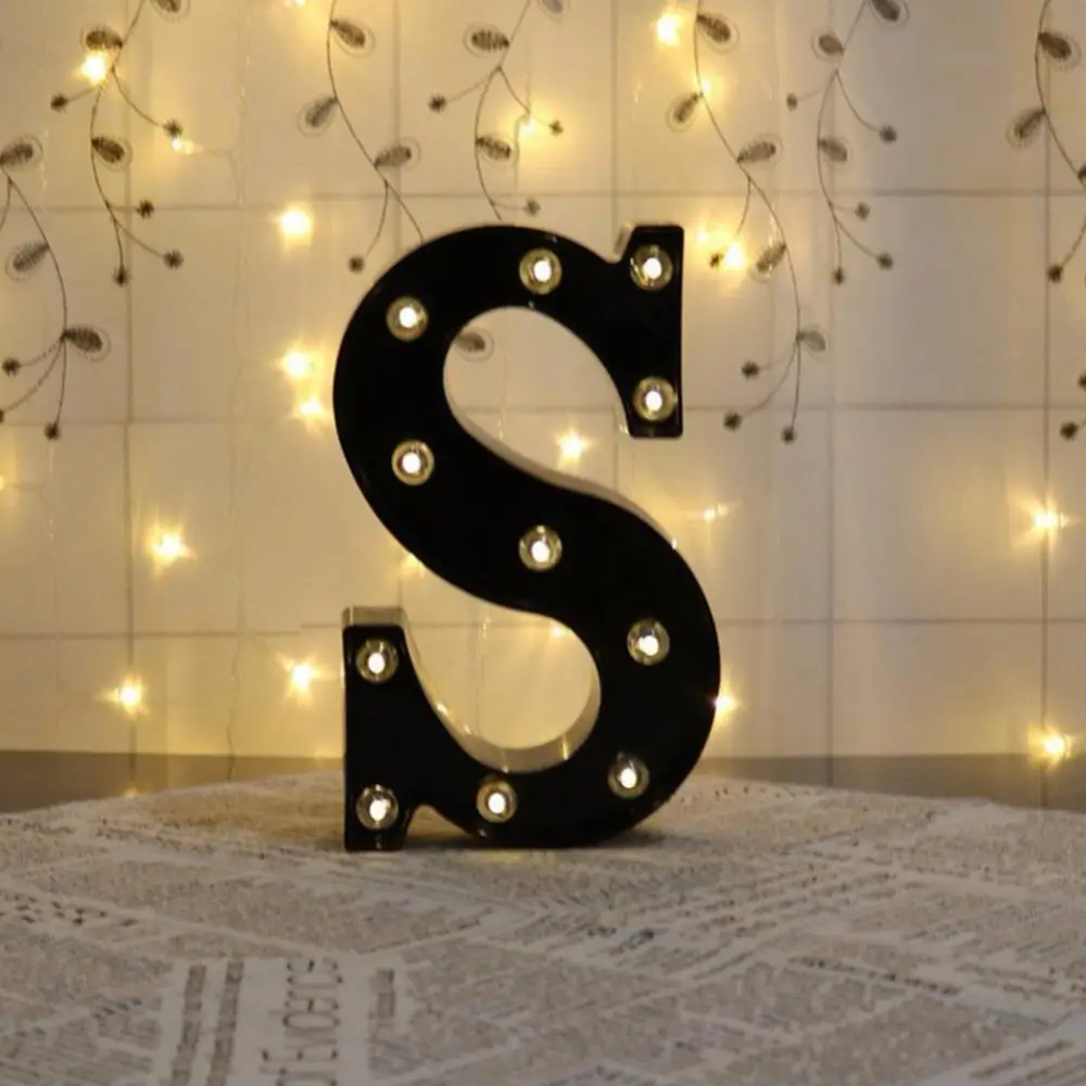 LED Alphabet Letter Light Marquee Sign Wall Lamp Birthday Party Home Bar Decor