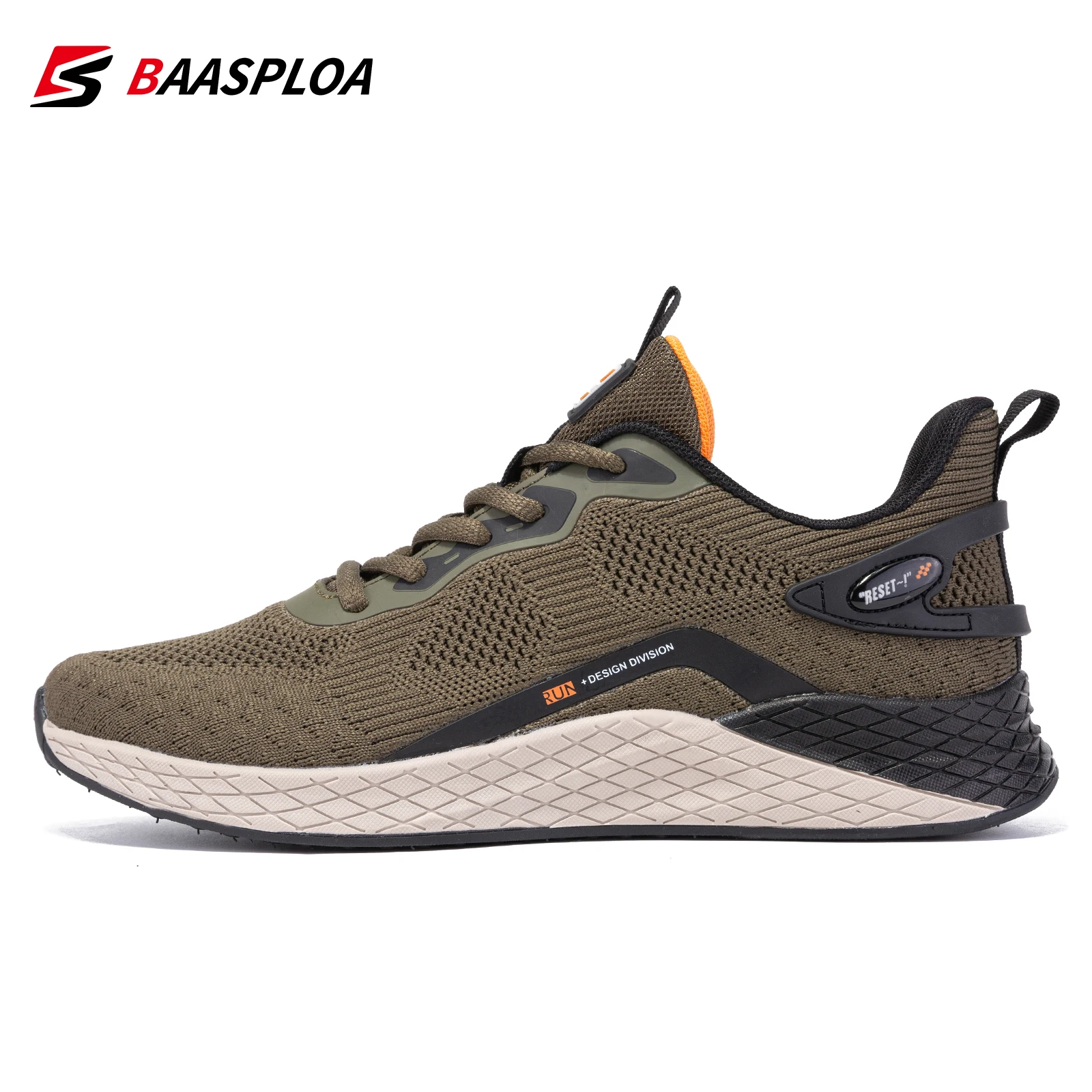 Baasploa Sneakers New Fashion Men Sneakers Breathable Walking Shoes Comfortable Anti-Slip Shock-Absorbing Knit Male Sport Shoes