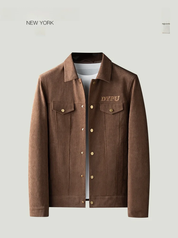 

Мужская приталенная вельветовая куртка с коротким воротником, рабочая одежда, верхняя одежда для осени и зимы, модная этническая одежда THOM BEAUN