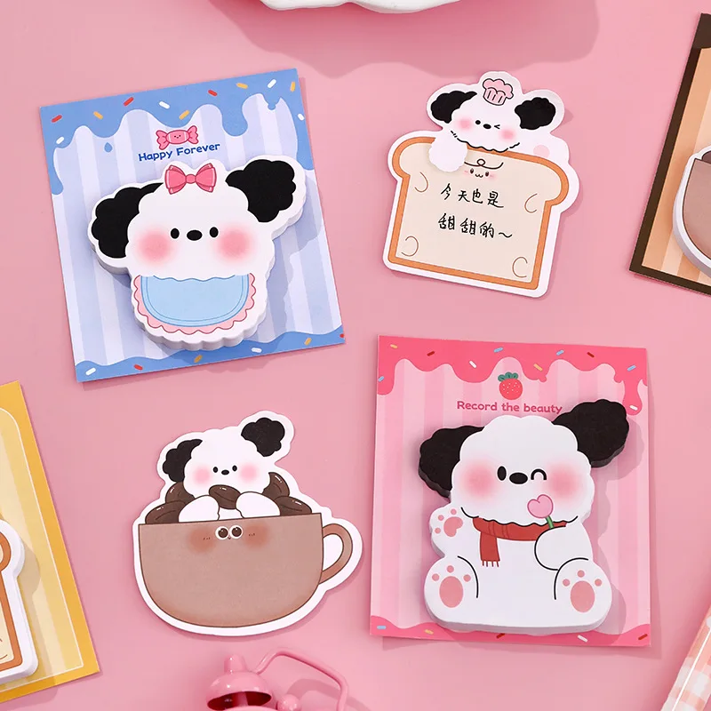 Imagem -04 - Kawaii Dog Memo Pad Tearable Sticky Notes Message Notepad Papelaria dos Desenhos Animados Material Escolar e de Escritório Cute Puppy Pcs por Conjunto