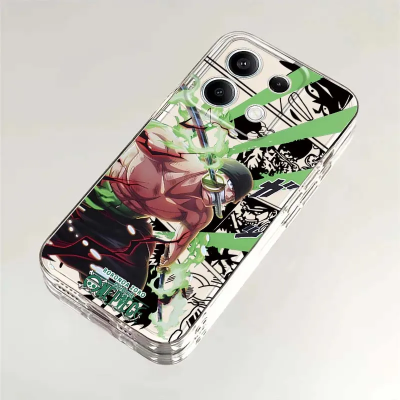 

One Piece Roronoa Zoro Luffy Phone Case For Xiaomi Redmi 10 11 K30 K40 K50 K60 K70 Pro Prime Plus Ultra Zoom 5G TPU Transparent
