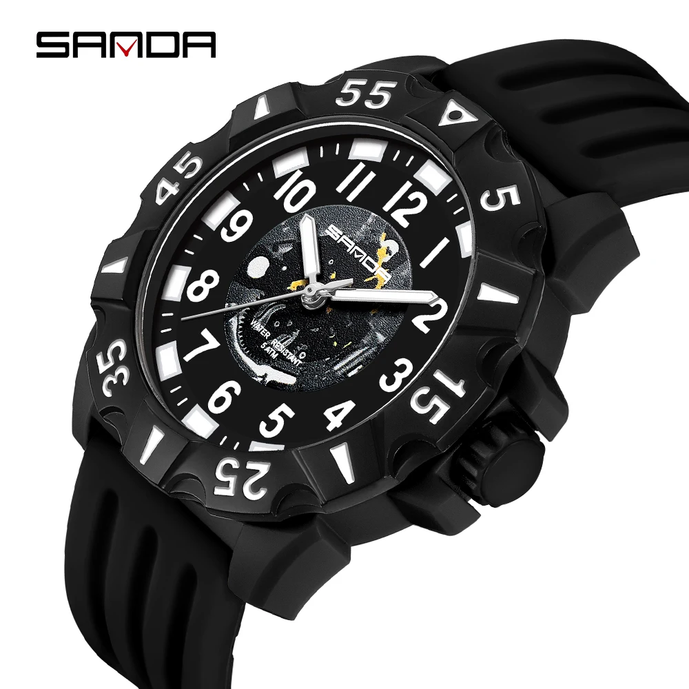 

2023 New Sanda Top Luxury Sport Men Quartz Watch Casual Style Military Watches 50m Waterproof Male Clock Relogio Masculino