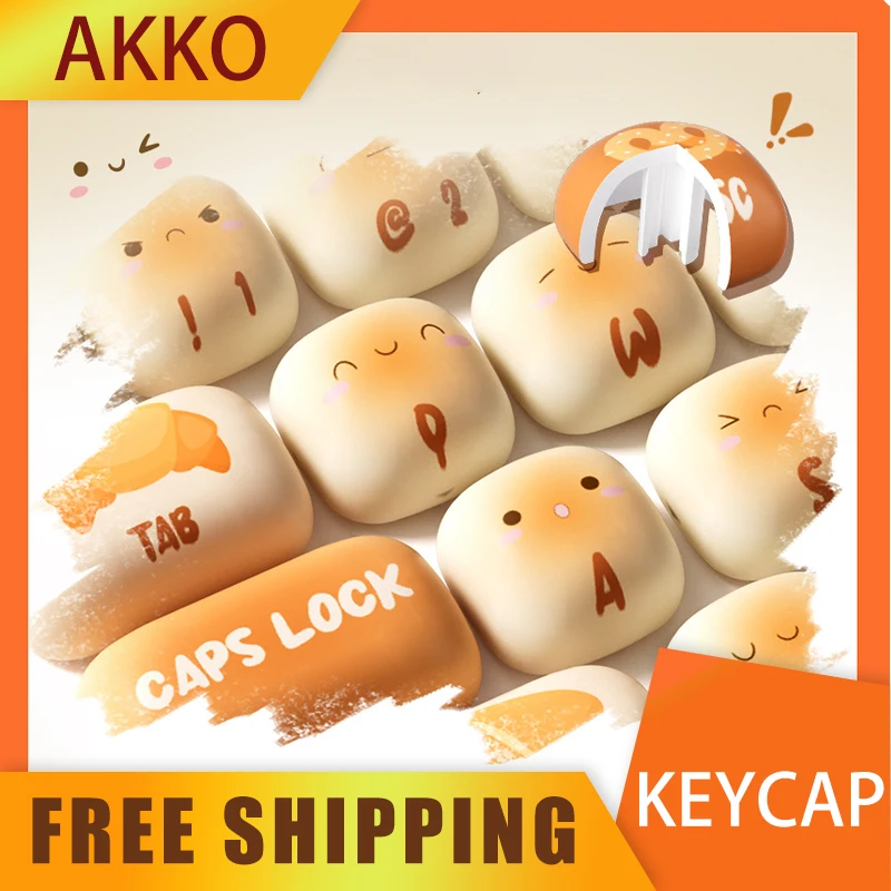 Akko Bun Keycap Mog 138key Steamed Bun Paradise Theme Keycap Custom Thermal Sublimation Cartoon Keycap For Desktop Computer Gift