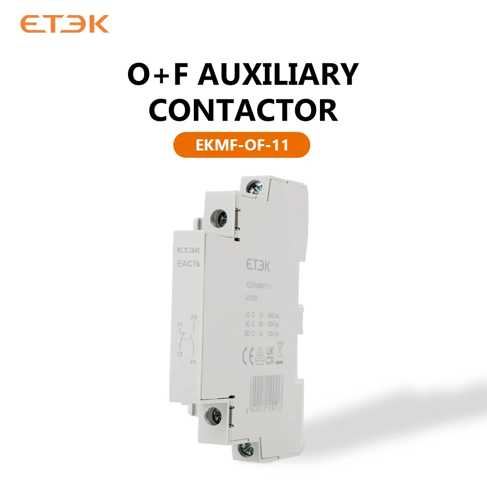 ETEK O+F Auxiliary Contacts for EKMF Modular Contactor AC  2NO or 1NO1NC EACTs