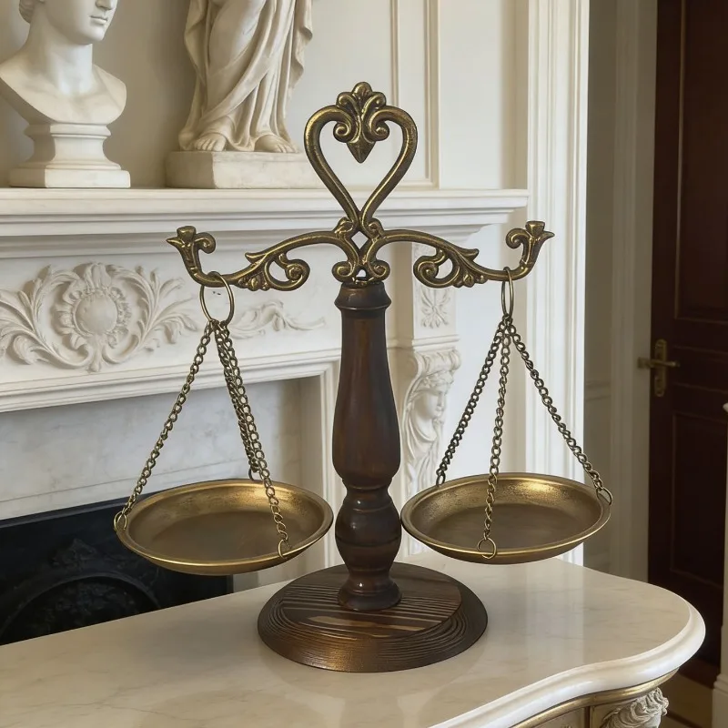 Elegant Metallic Precision Scale Vintage Bar Decorative Piece Robust TV Stand Ornament Sophisticated Accent For Study Entrance