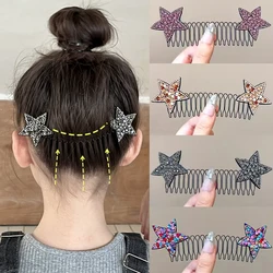 Shining Rhinestones Star Stretch Metal Hair Comb for Women Broken Hair Finish Tool Headband Hair Clip Fashion Hair Accessories