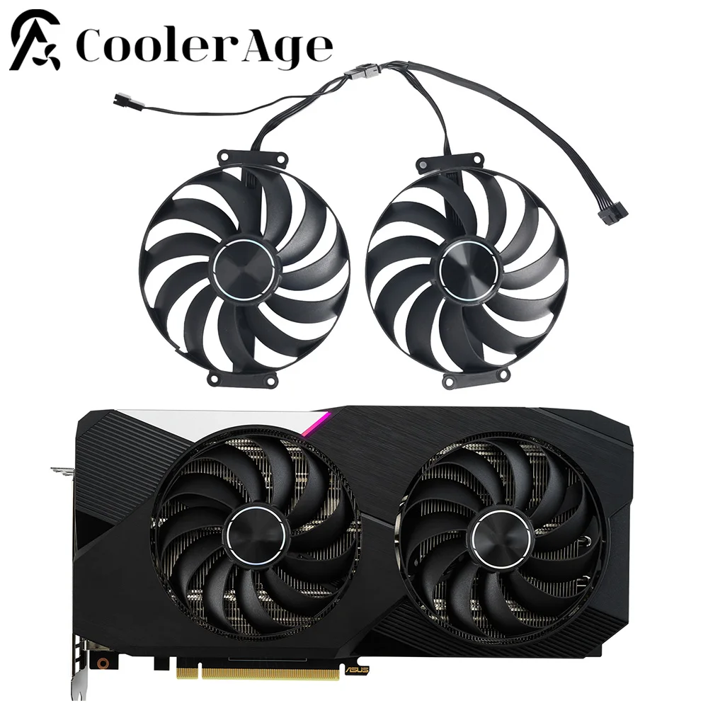 

Вентилятор видеокарты для ASUS Dual GeForce RTX 3060 Ti 3070 V2 OC Edition 8 Гб GDDR6 95 мм CF1010U12S FDC10U12S9-C T129215SU вентилятор графического процессора