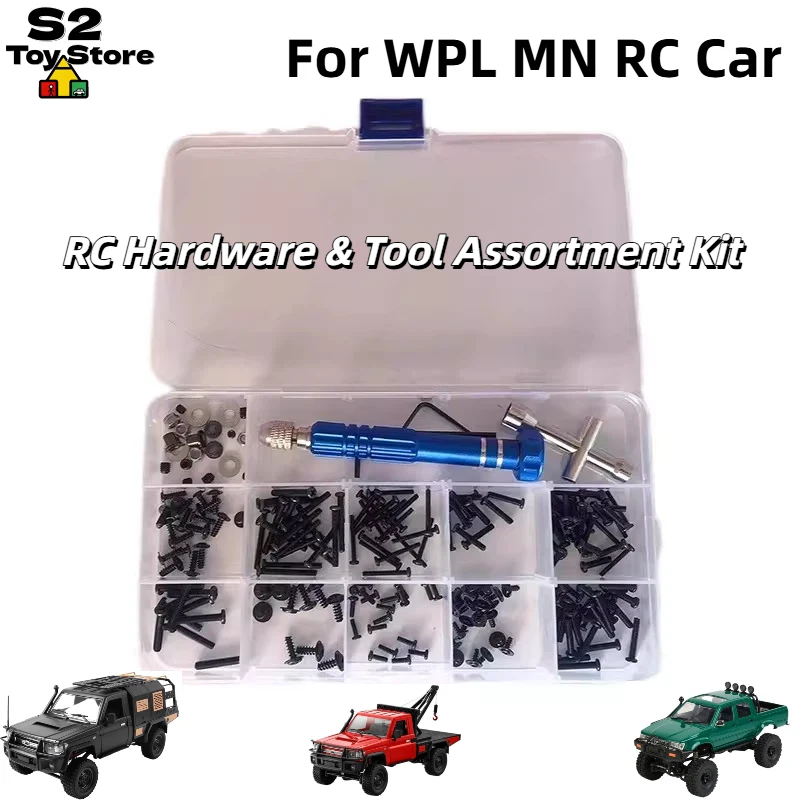 

RC Car Screw And Tool Assortment Kit Upgrade Hardware Accessories With Storage Case For WPL MN RC Crawler Truck