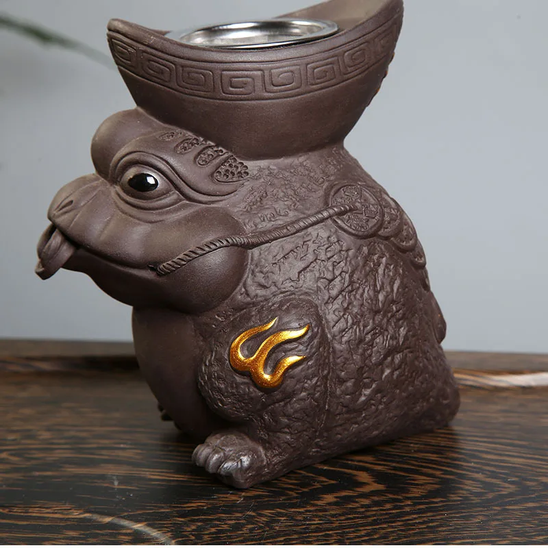 السيراميك كسول تسرب الشاي مزيج Jinchan Yuanbao الشاي تصفية الشاي تصفية الشاي طقم شاي اكسسوارات تصفية الأرجواني الطين الذكور #4