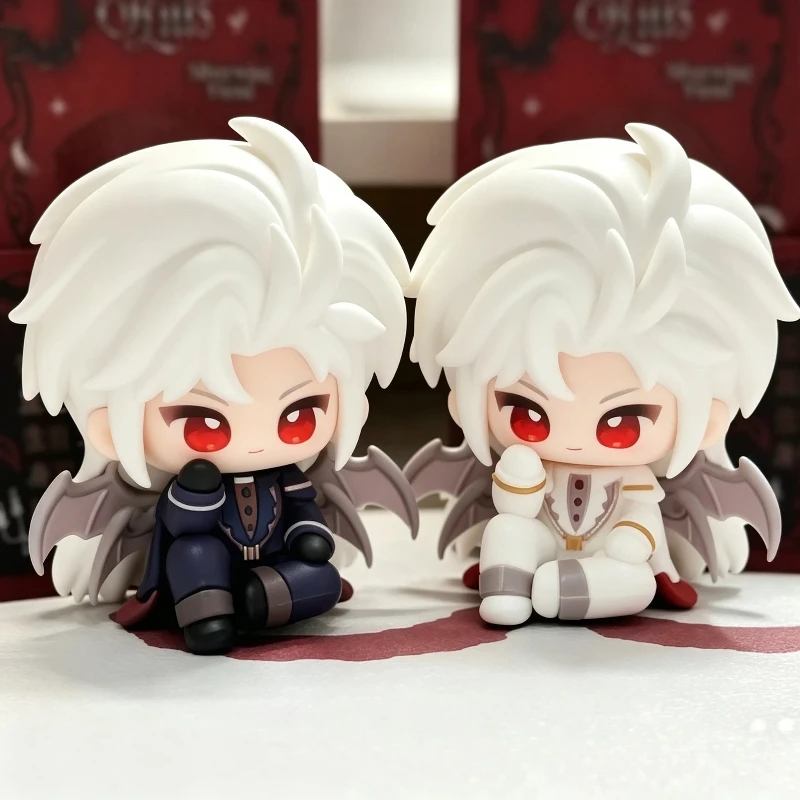 Love And Deepspace Sylus Silberflügel-Dämon Qin Che Niedliche Chibi-Figur Mini-Anime-Puppe Schreibtisch-Ornament Otome-Spiel-Modell Spielzeug Geschenke