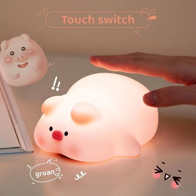 

Adorable Piggy Desk Lamp,Touch-Control Dimming, Timable, Perfect Christmas Stocking Stuffer, Holiday Gift