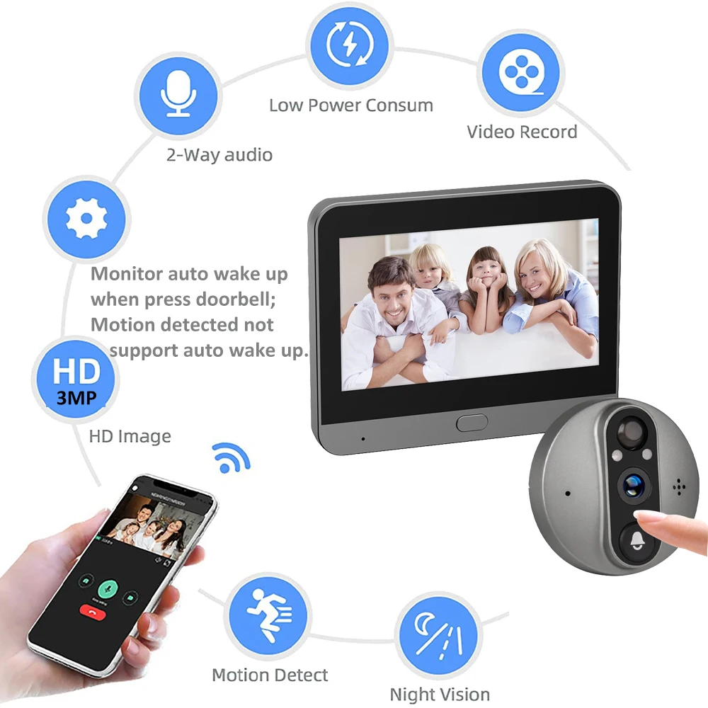 Tuya peephole door camera product view 6