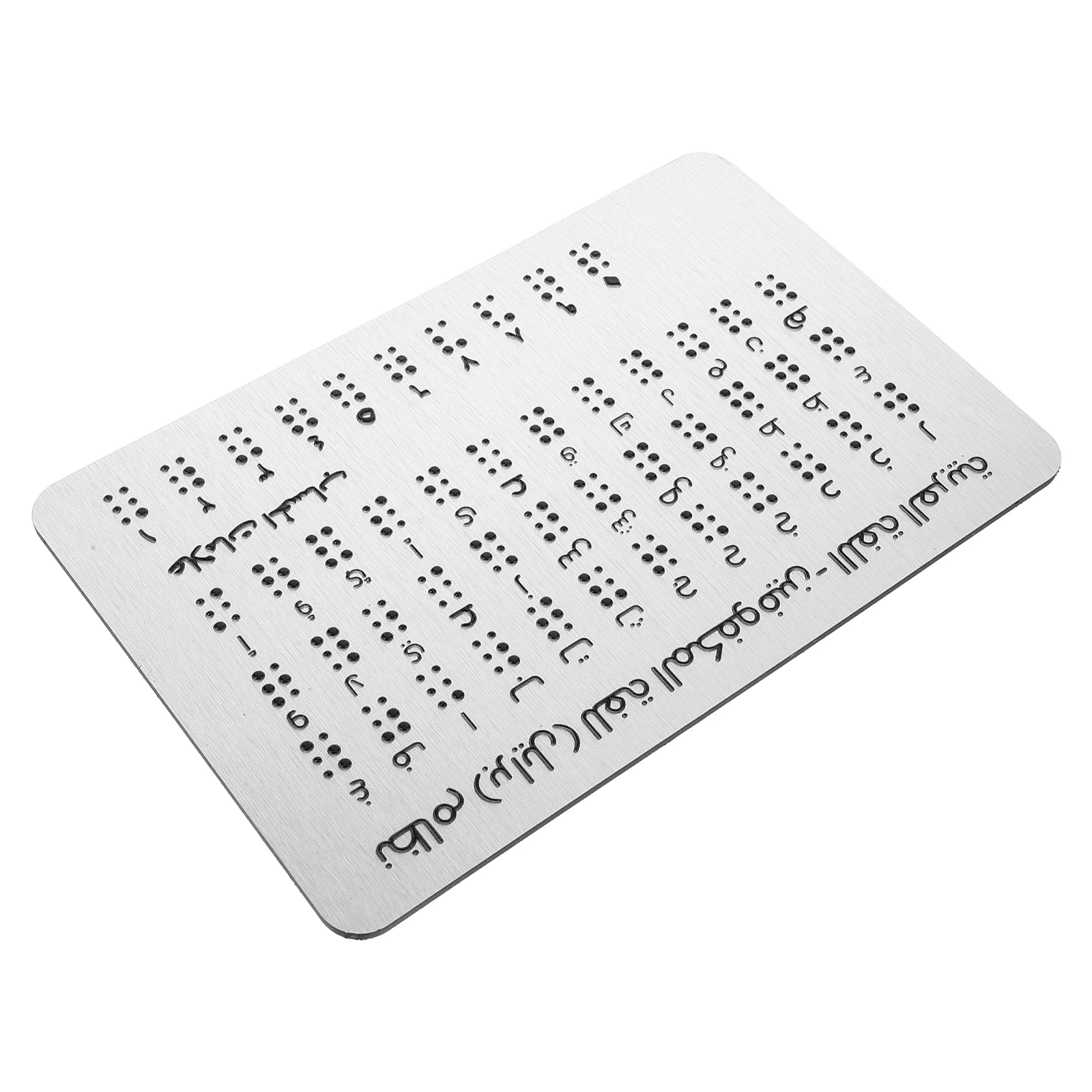 

Raised Dots Braille Alphabet Board Aluminum Arabic Letters Learning Tool for Blind Children Beginner Educational Teaching Aid