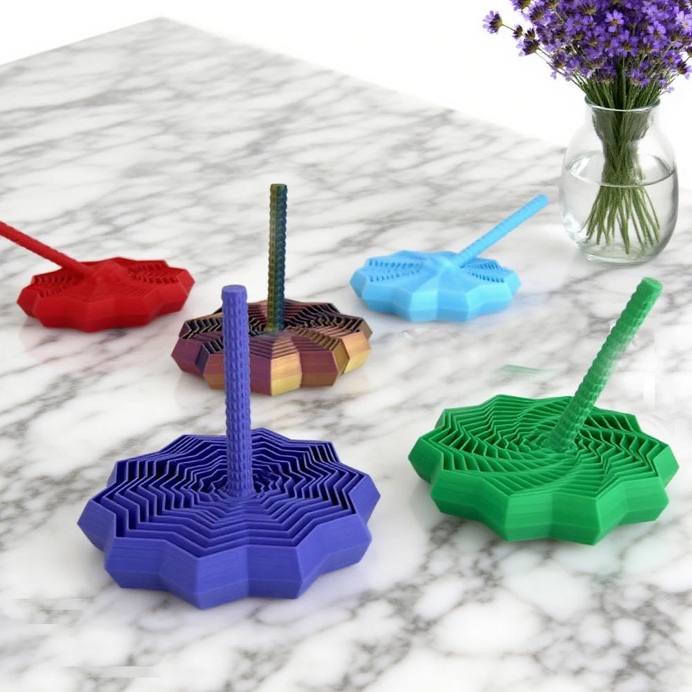 لعبة حسية لتخفيف التوتر مطبوعة ثلاثية الأبعاد من Fractal Fidget Hexagon مع مقابض لهدايا عيد الميلاد وأعياد الميلاد