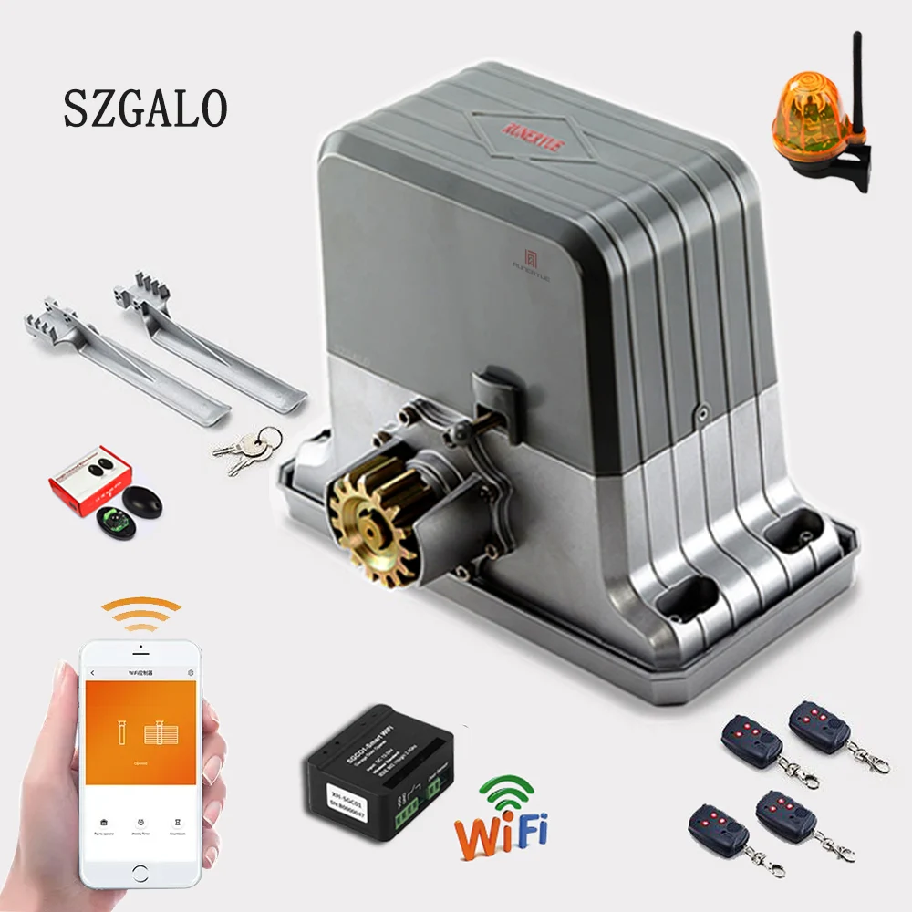 Opener Heavy Duty Rack Driven Sliding Gate Motor Automatic Sliding Gate for Slide Gates Up to 4000 Pounds,Full Motor Set KITS