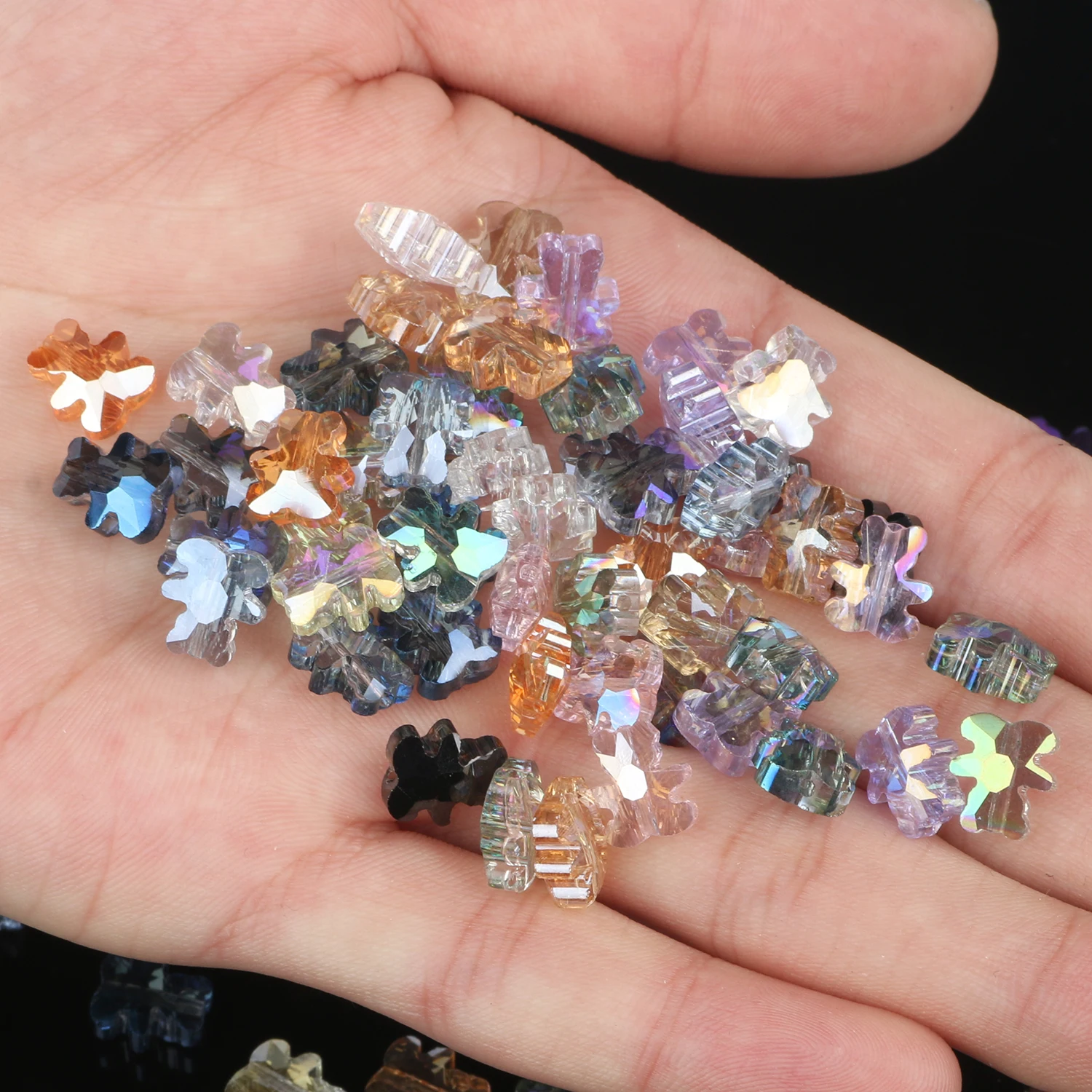 30pcs AB 색상 MOBY 아기 크리스탈 유리 작은 곰 스페이서 쥬얼리에 대 한 느슨한 구슬 Diy 매력 팔찌 목걸이 용품 만들기
