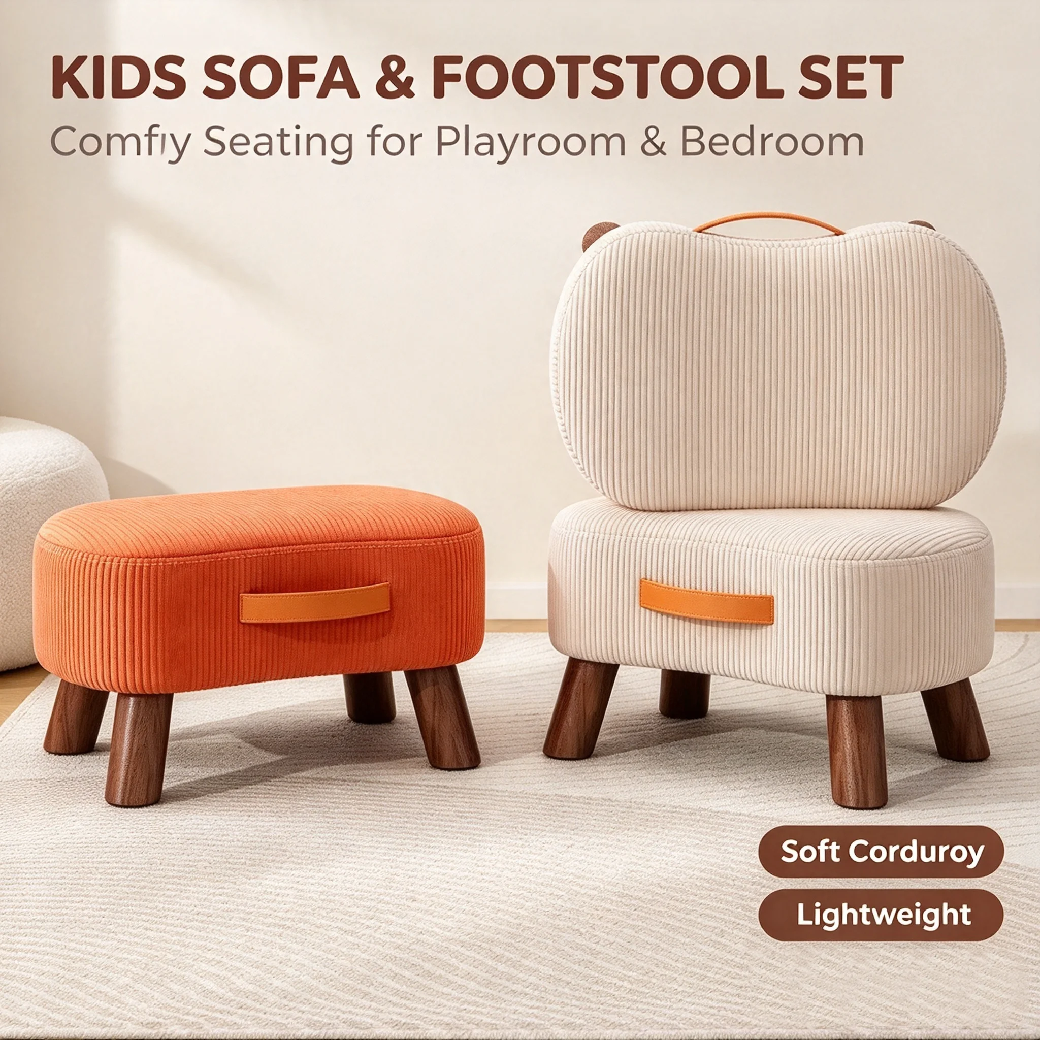 Creative Soft Padded Stool, Low Footrest Ottoman, Multifunctional Shoe Changing Bench, Stylish Soap Stool for Home Living Room