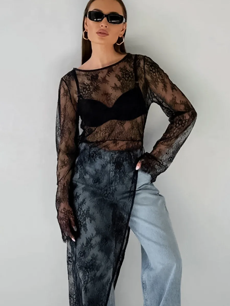 

Evening Party Dress Lace Dress High Street Style Black Black Lace Dress Brand New Condition Fashion All-match Dress